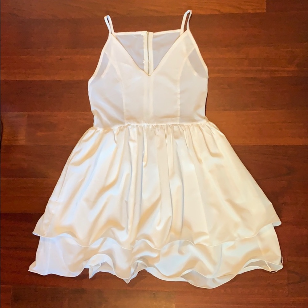 White, Ruffle Midi Dress